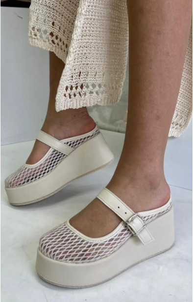 Sion Beyaz File Detaylı Sandalet
