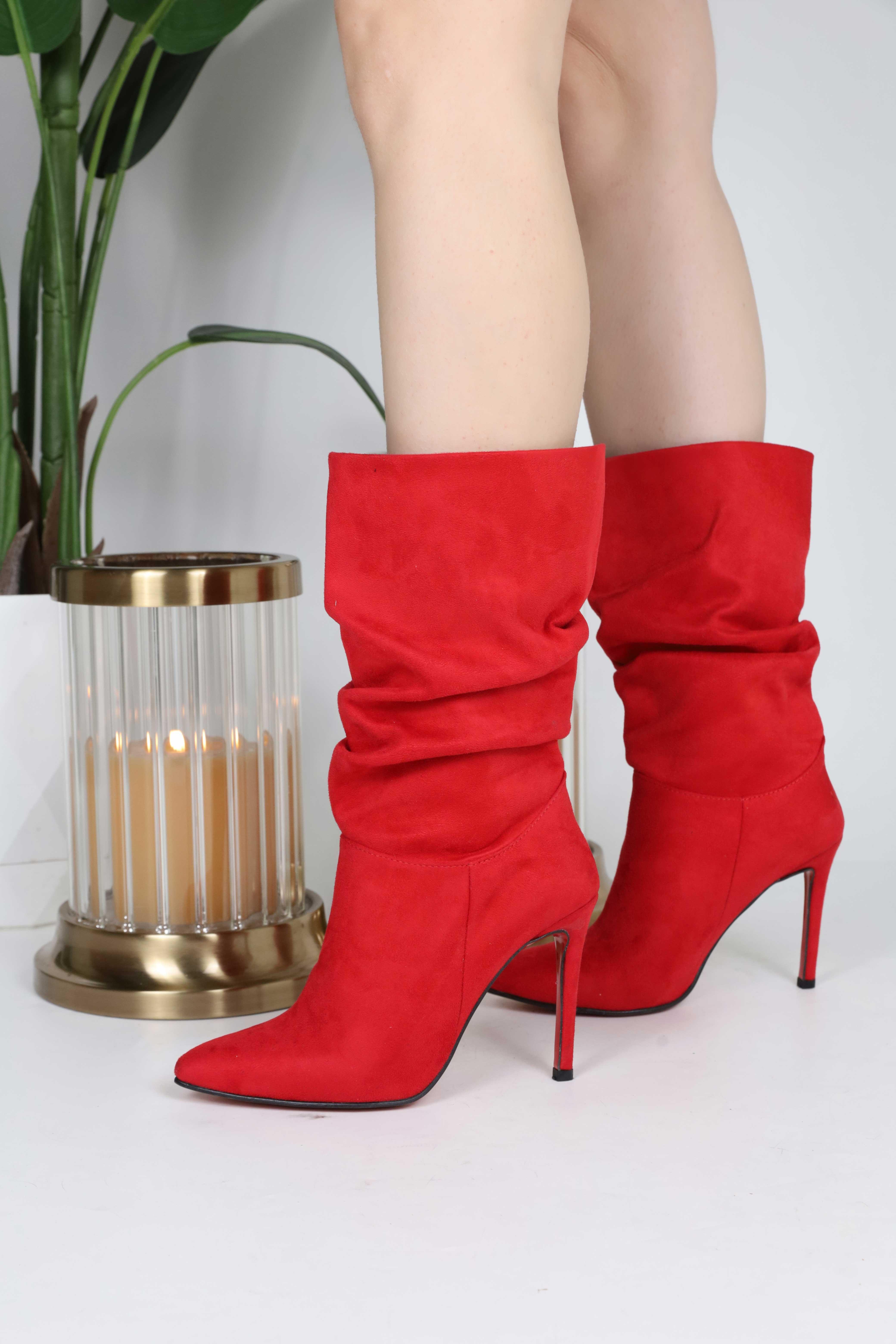 SORTİE  Kırmızı İnce Topuk Bot 