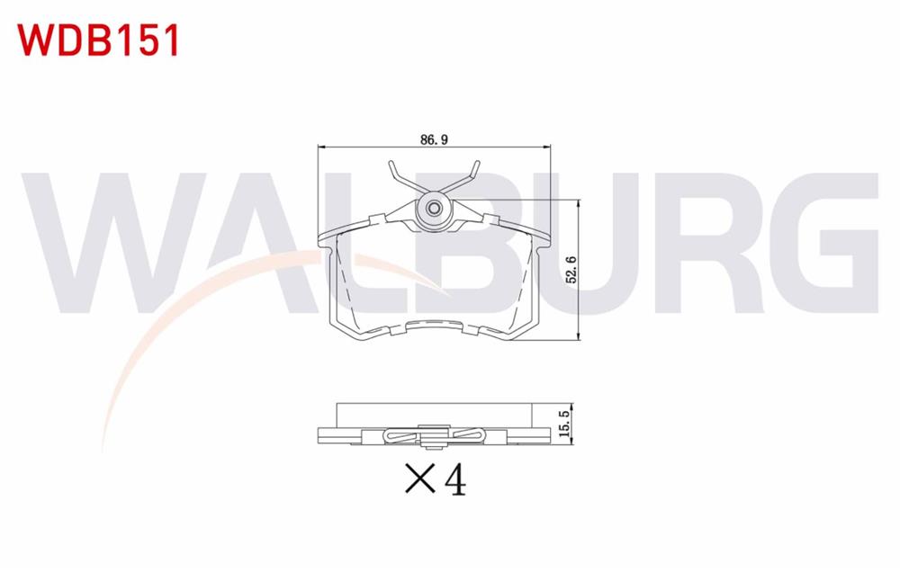FREN BALATA ARKA VW GOLF IV 1.4i 16v 1997-2005
