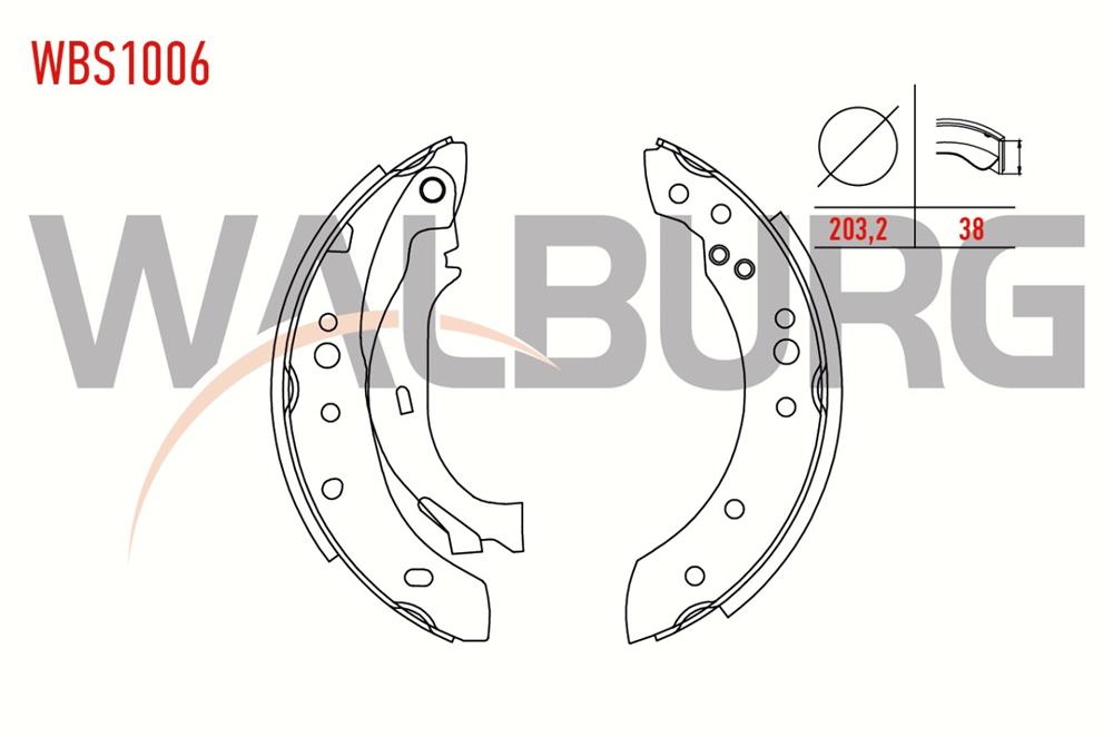 FREN PABUC BALATA ARKA LEVYELI 203,2X38mm LAGUNA I 1.9 93-01