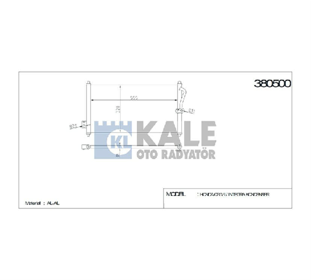 RADYATÖR KLİMA CRV 97-02 / INTEGRA 1.8I 97-00 / 581x366x16	