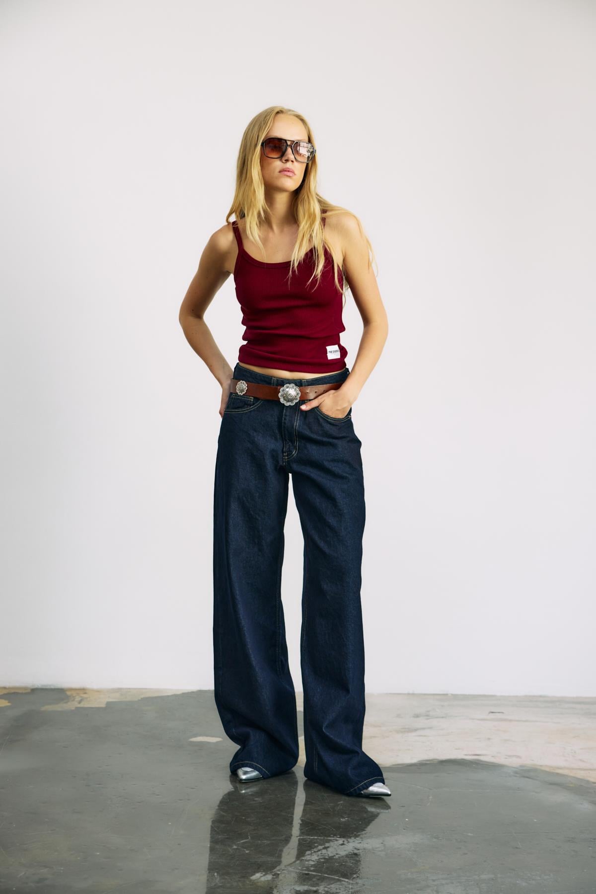Bordo Fitilli Askılı Basic Atlet