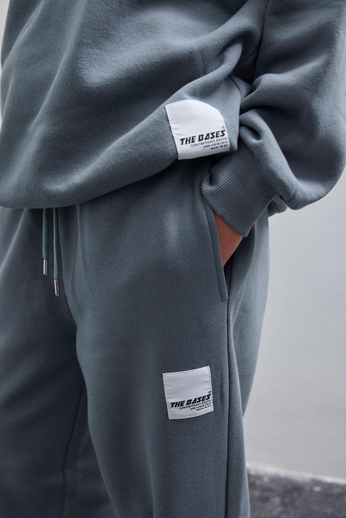 Kadın Yeşil Basic Bisiklet Yaka Içi Polarlı Oversize Sweatshirt