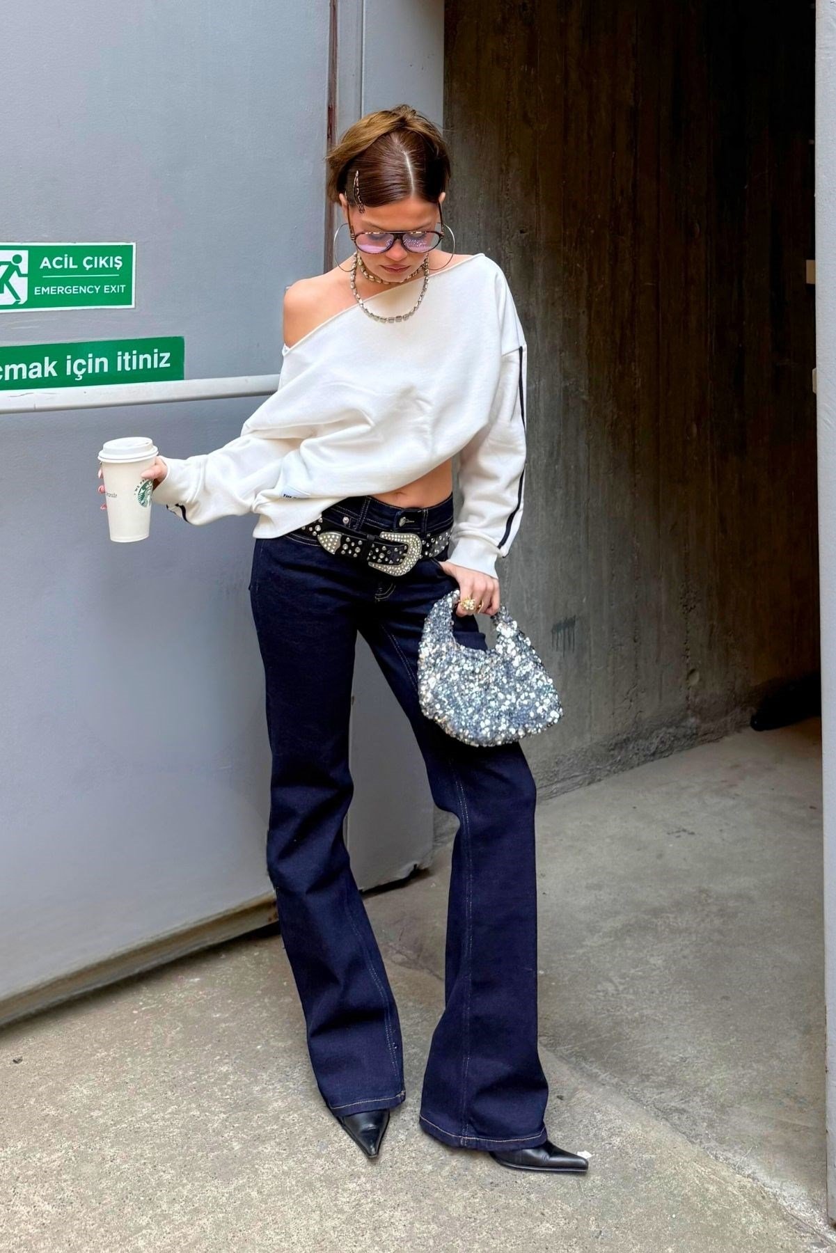 Lacivert Bootcut İspanyol Paça Düşük Bel Jean