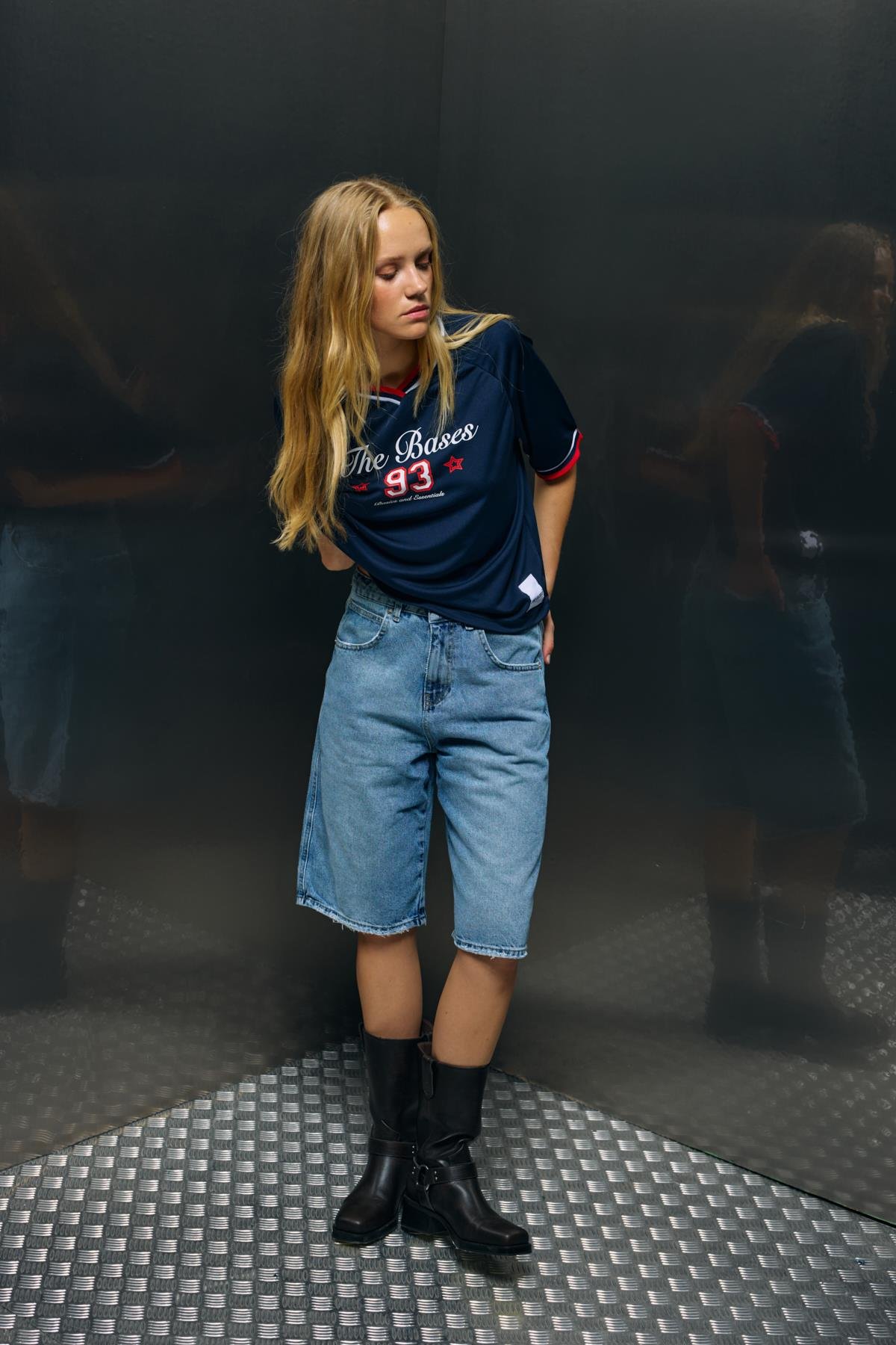 Mavi Baggy Denim Bermuda Şort