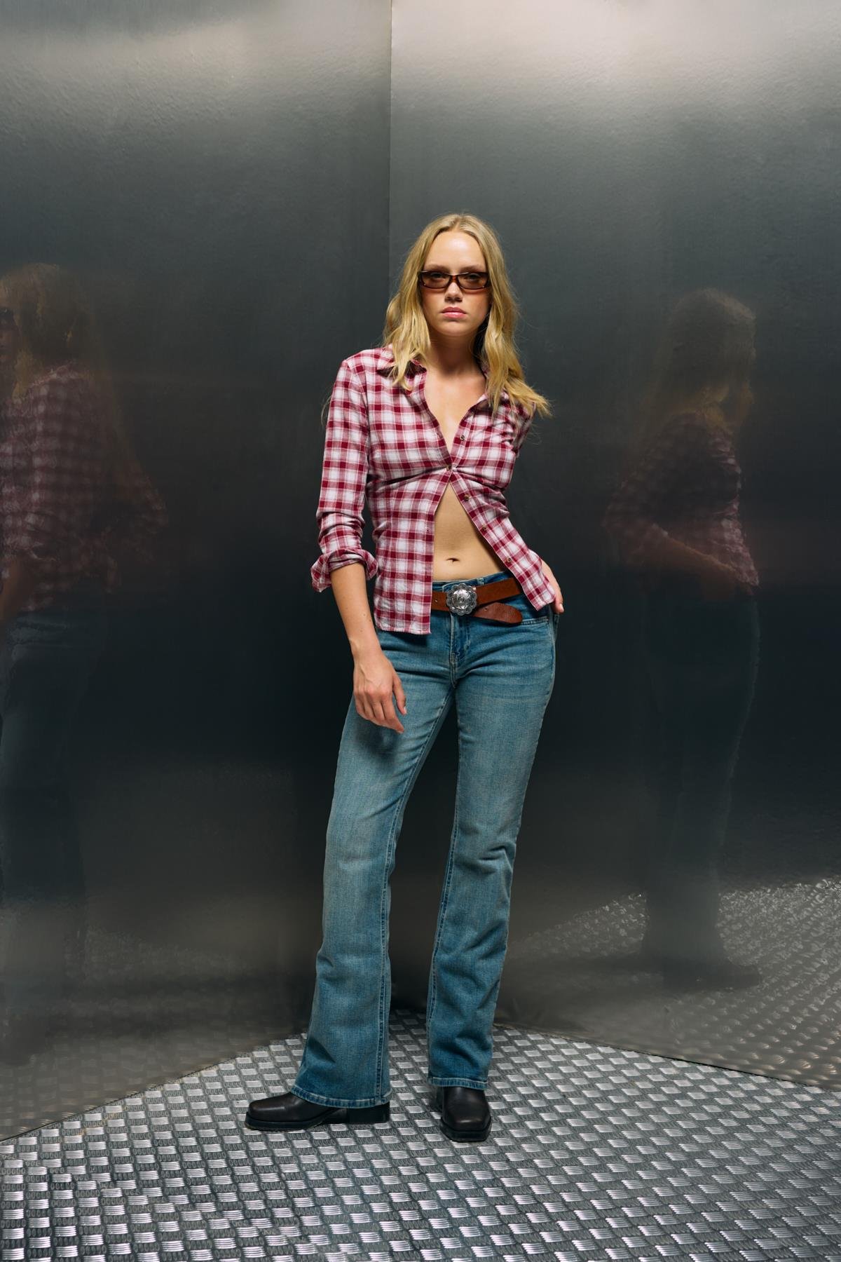 Mavi Bootcut İspanyol Paça Düşük Bel Jean
