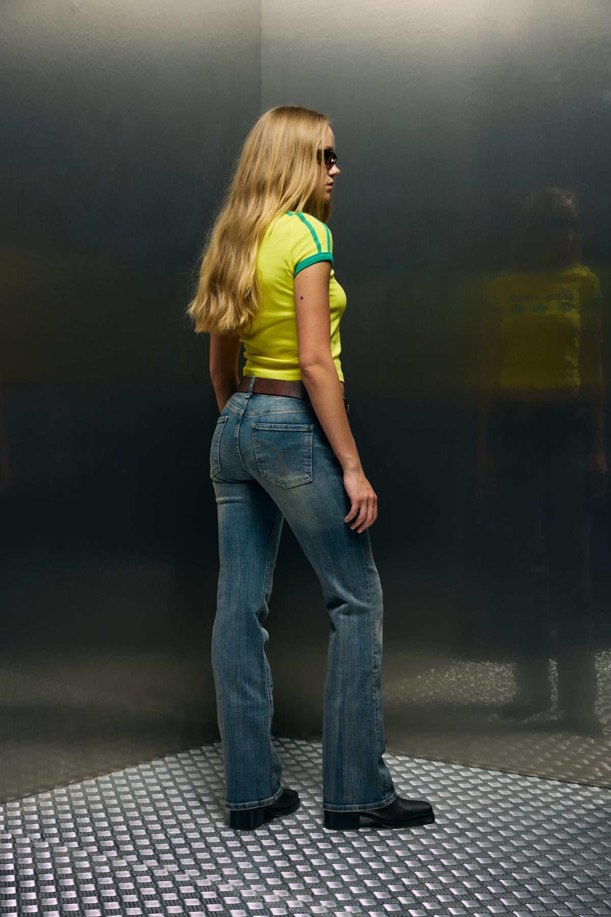 Soluk Mavi Bootcut İspanyol Paça Düşük Bel Jean