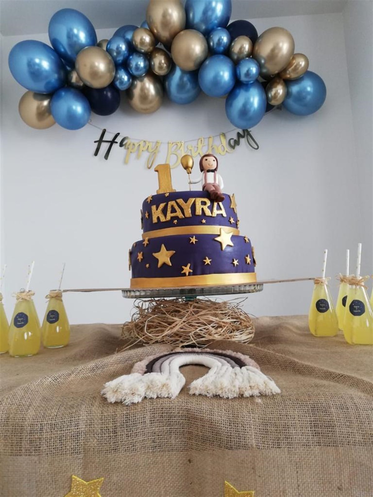 Krom Mavi ve Gold Balon Seti