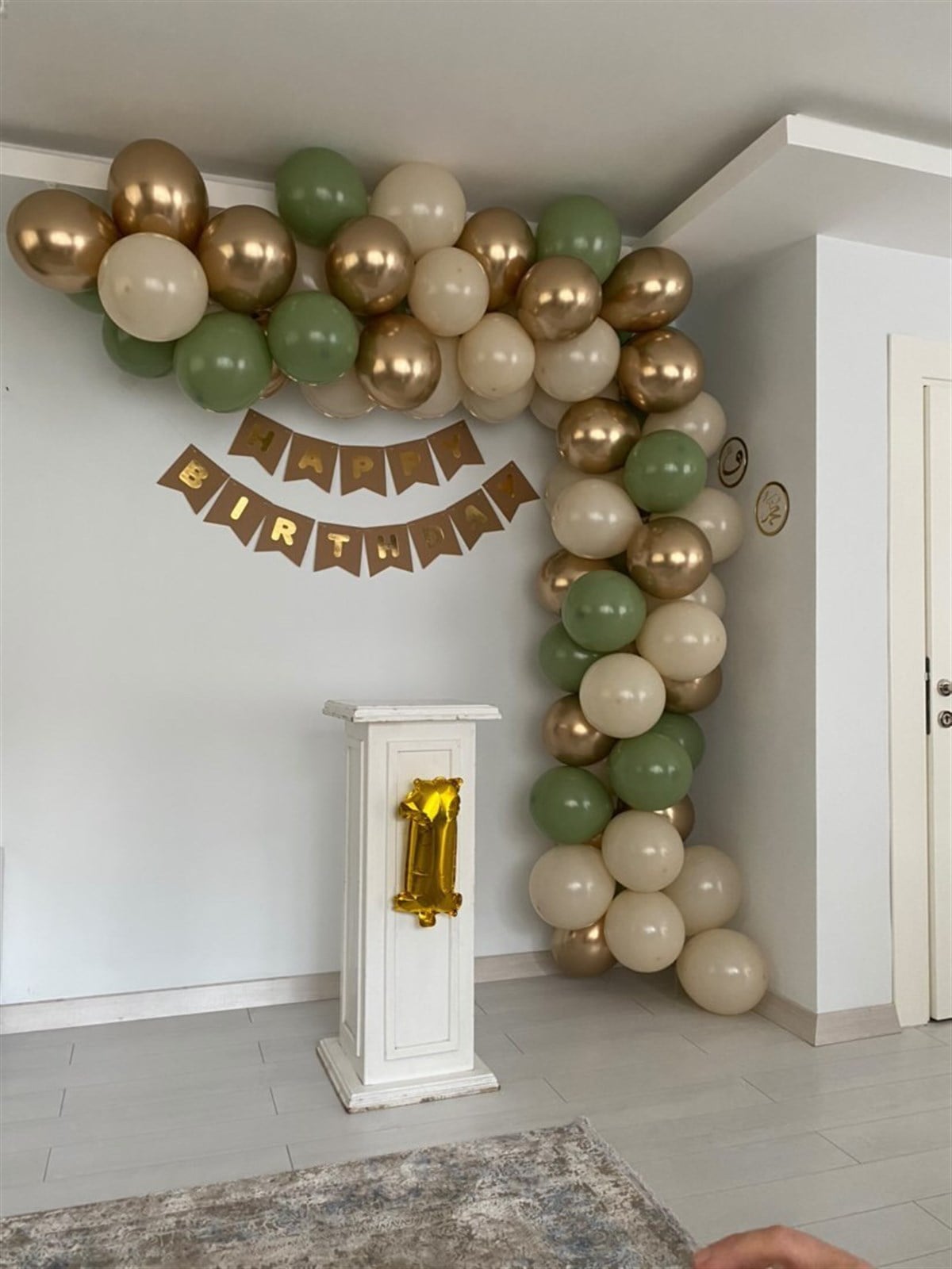 Küf yeşili, Gold, Krem Balon Seti