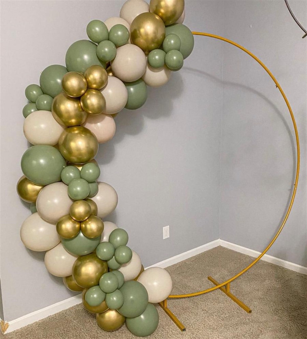 Yeşil, Krem, Gold Balon Zinciri seti