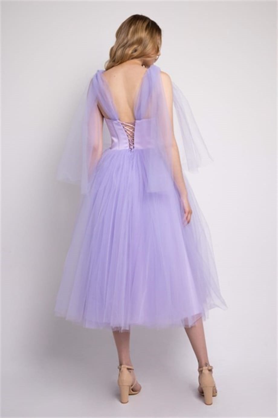 Lilac Midi Evening and Party Dress