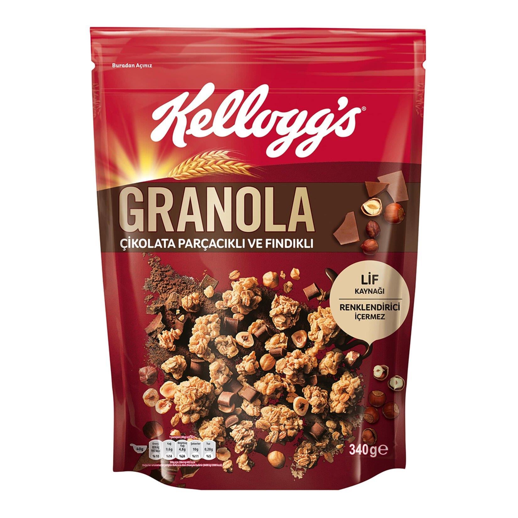 KELLOGGS GRANOLA ÇİK.PARÇACIKLI VE FINDIKLI 340GR