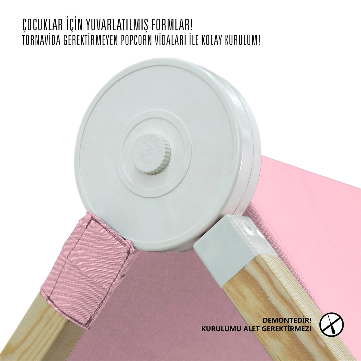 PETTING  PEMBE ÇADIRLI HOMMY MONTESSORI YATAK