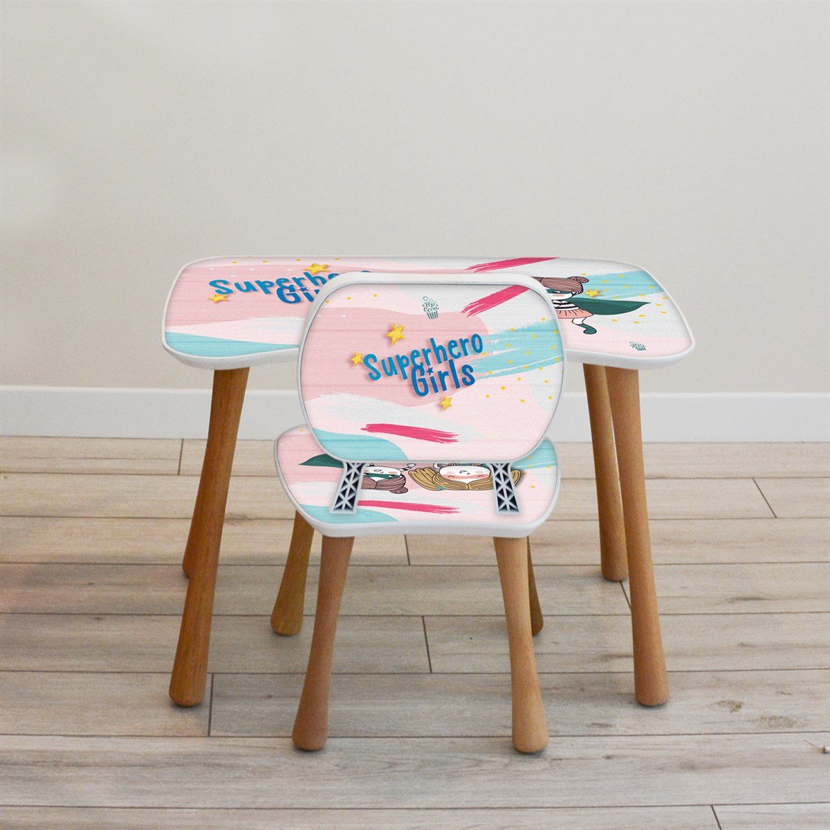 Power Girl Sandalyeli Aktivite Masa Seti (2-4 Yaş)