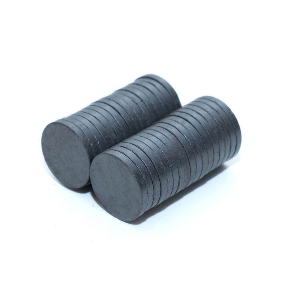 25mm Çap x 3mm Kalınlık - Ferrite Kömür Mıknatıs