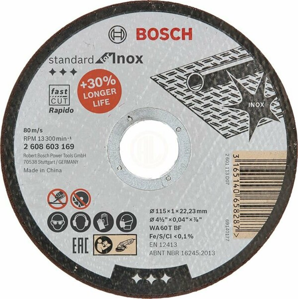 BOSCH 115*1.0 MM INOX KESME 10'LU