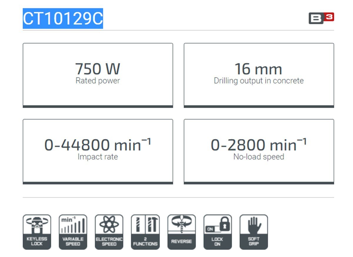 Crown Darbeli Matkap
750 W - 13 mm