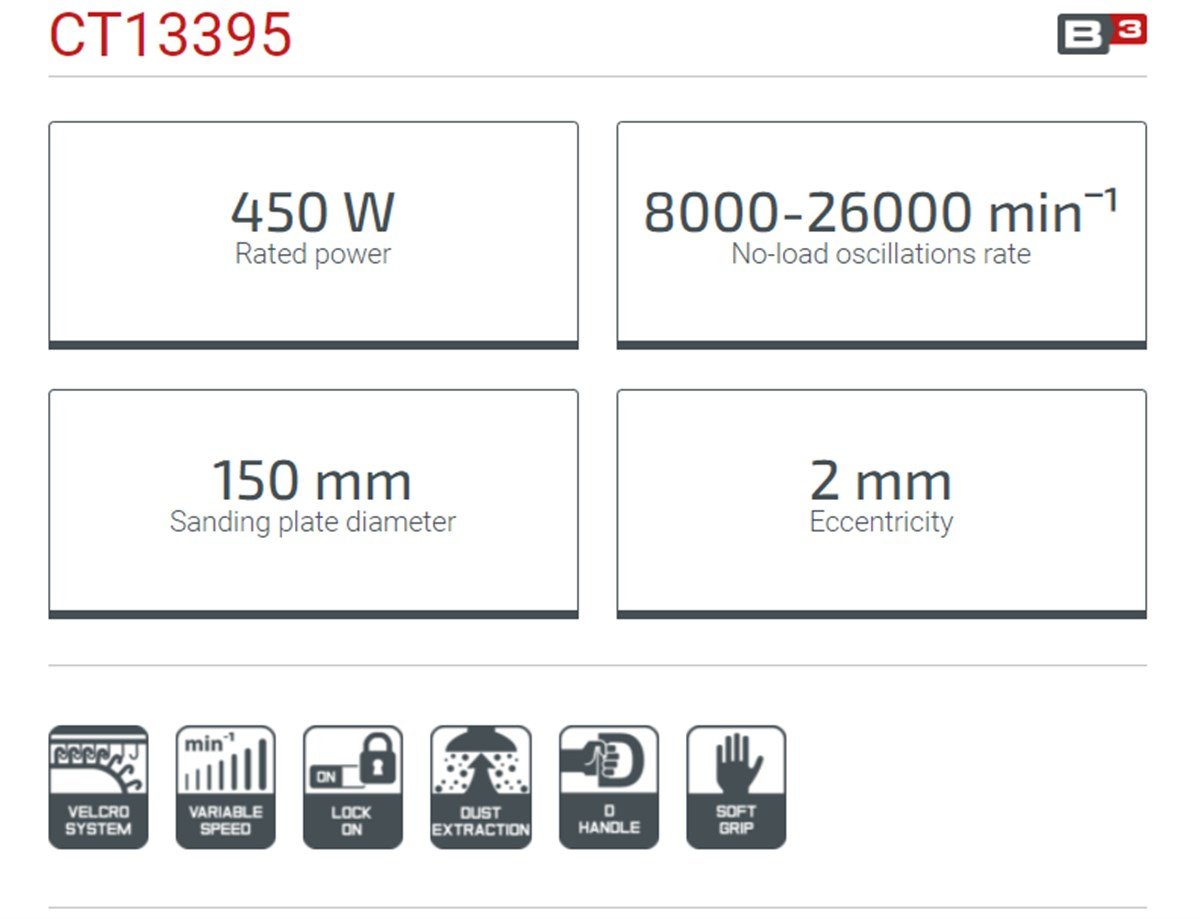 Crown Eksantrik Zımpara 
450 W - 150 mm