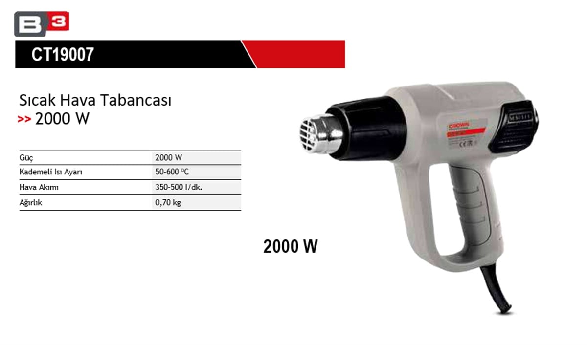 Crown Sıcak Hava Tabancası
2000 W