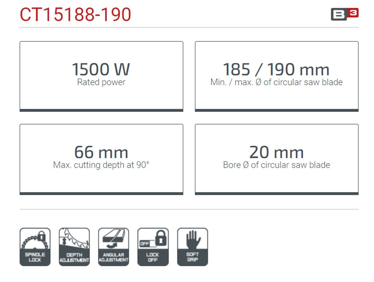 Crown Sunta Kesme
1500 W - 190 mm