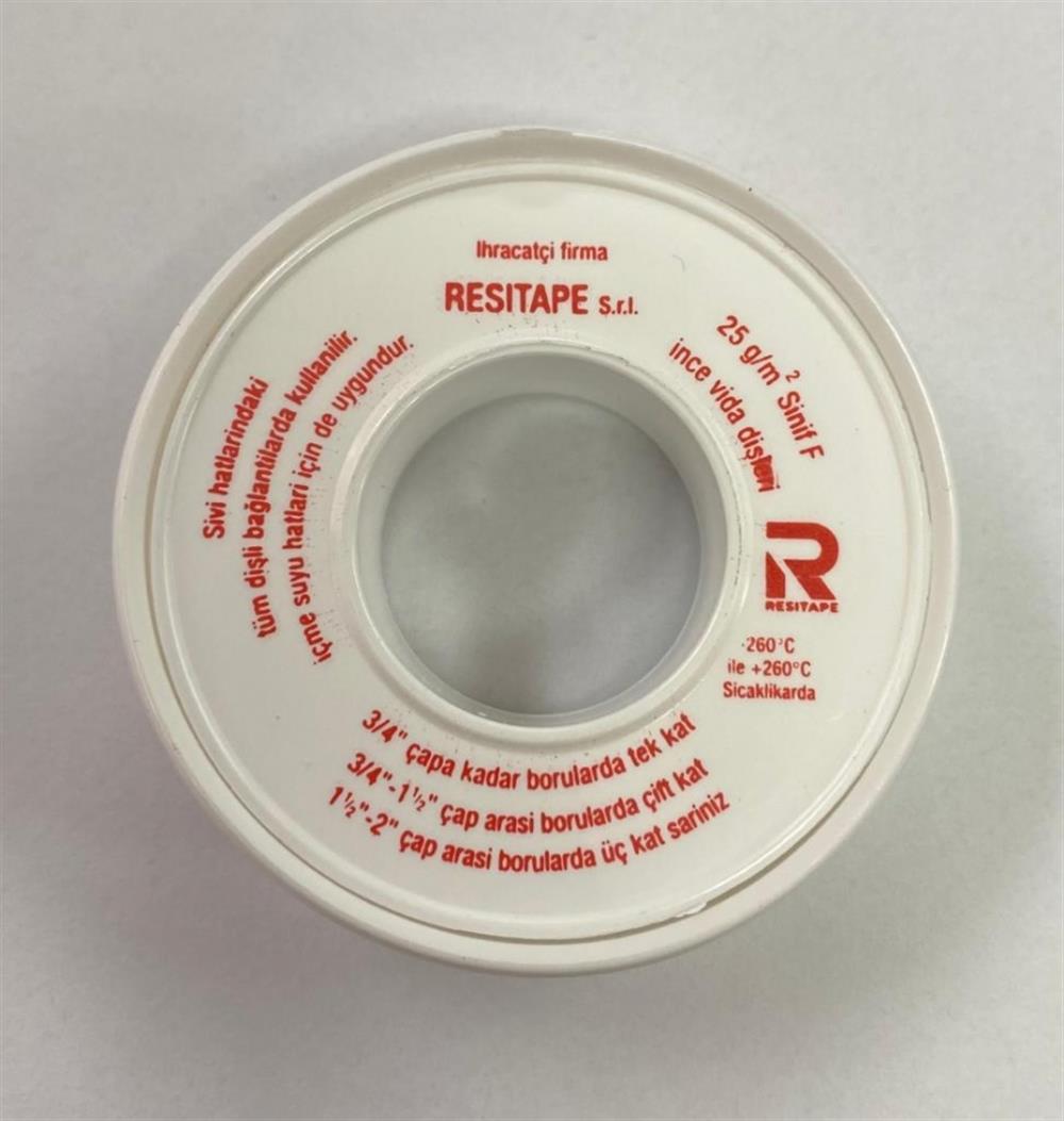 Resiflon Teflon Bant (10'Lu Paket) 12 Mm X 0.076 Mm X 12 Mt.