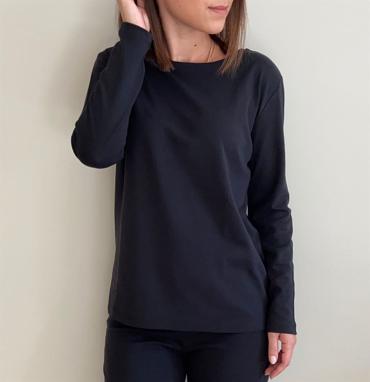 Oslo Lyocell/Pamuk Siyah Sweat