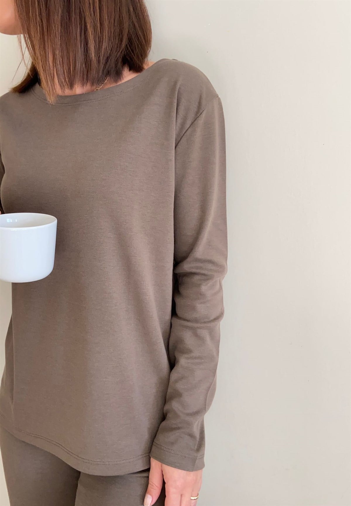 Oslo Lyocell/Pamuk Taupe Sweat
