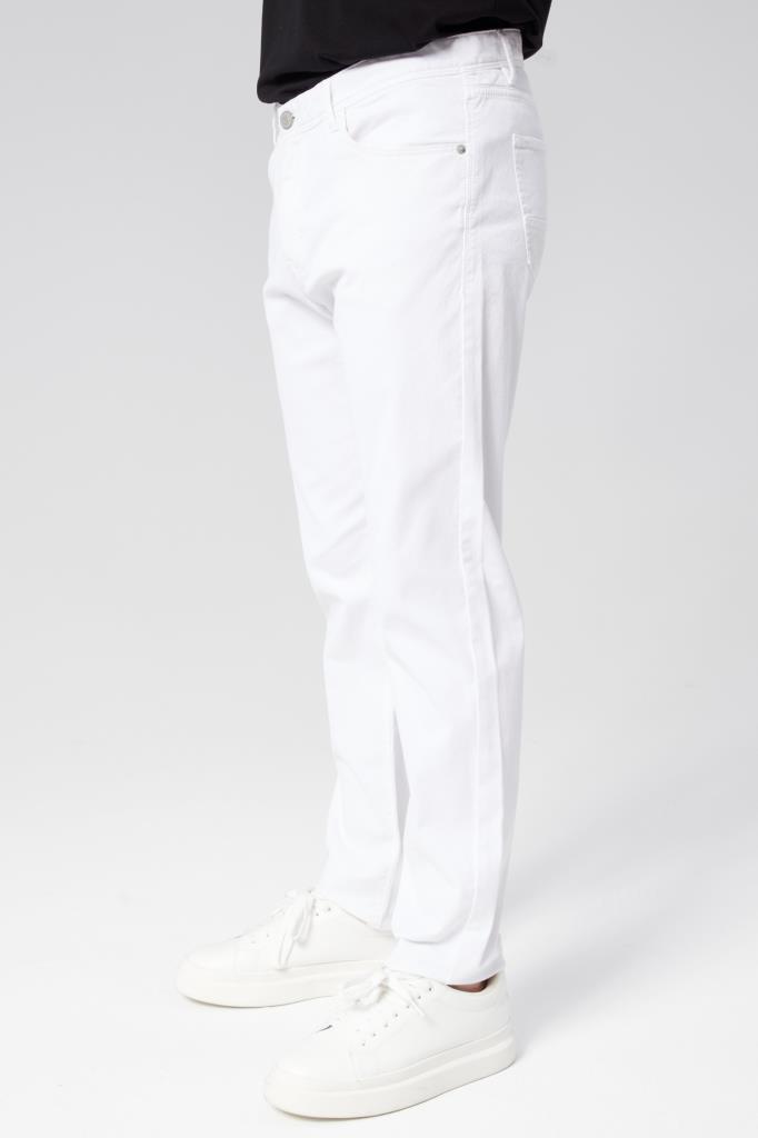 DENIMFIELD Erkek Çizgli Kumaş Normal Bel Regular Fit Boru Paça Kanvas Pantolon 2405876