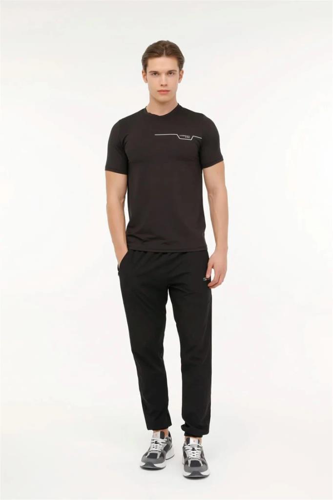 LUMBERJACK 5M,ML RENATO 11ITL1019 5FX Erkek Siyah Kısa Kollu Spor Tişört 101951148
