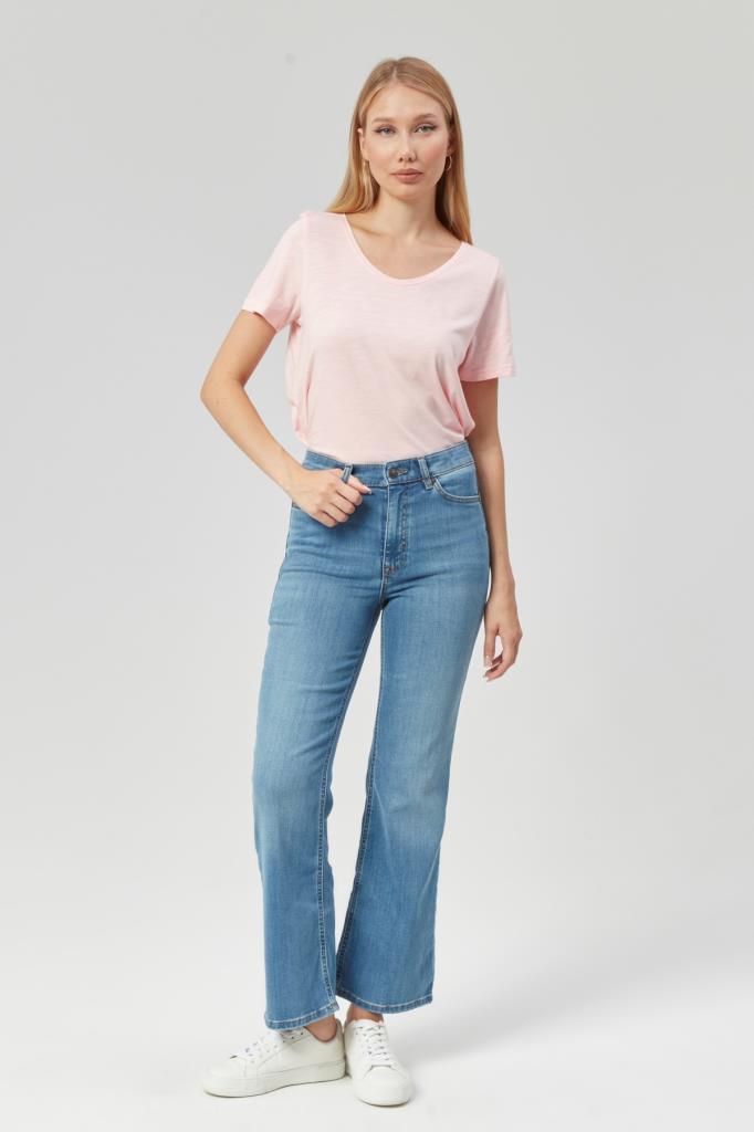 VALERIE TAYLOR Kadın Bol Paça Regular Fit Jean Pantolon 2304428
