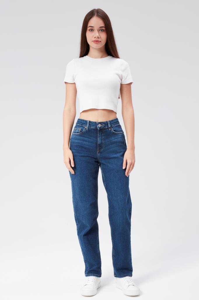 VALERIE TAYLOR Kadın Boru Paça Regular Fit Normal Bel Jean Pantolon 03147