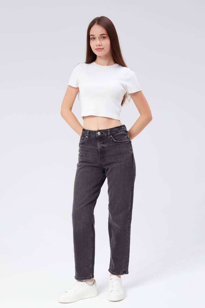 VALERIE TAYLOR Kadın Boru Paça Regular Fit Normal Bel Jean Pantolon 03147