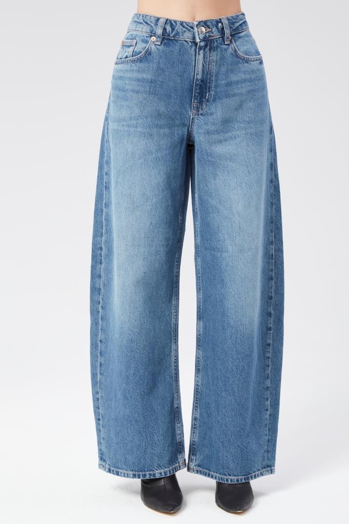 VALERIE TAYLOR Kadın Normal Bel Regular Fit Bol Paça Jean Pantolon 2405897