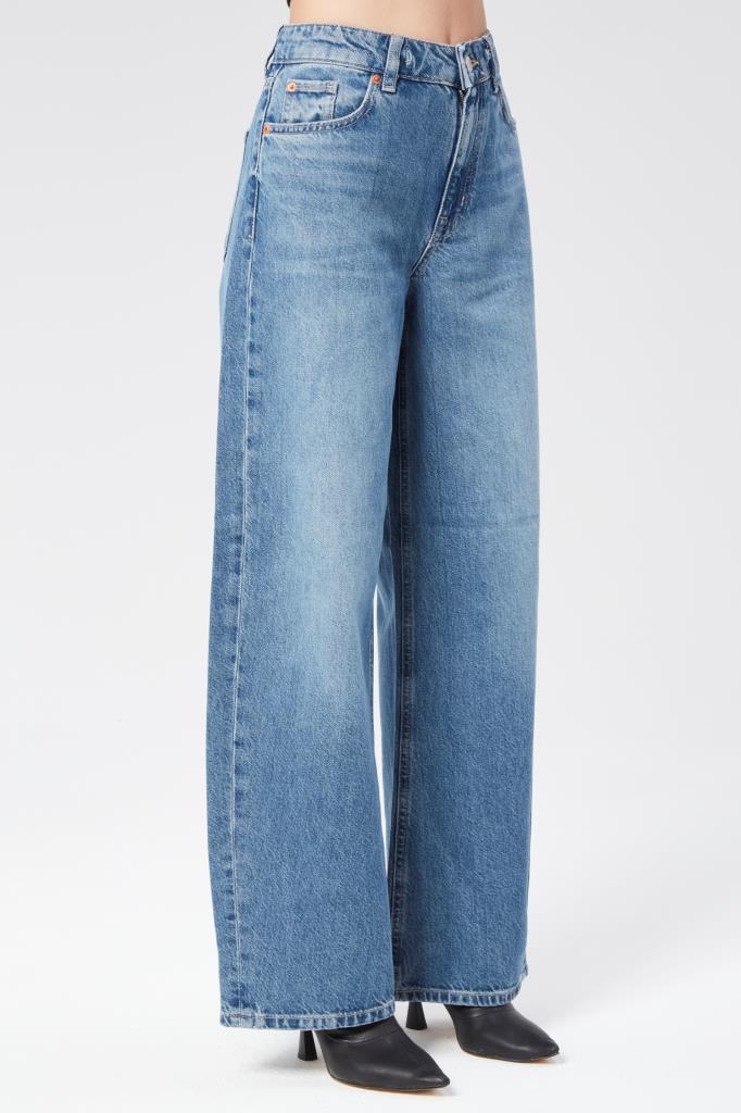 VALERIE TAYLOR Kadın Normal Bel Regular Fit Bol Paça Jean Pantolon 2405897