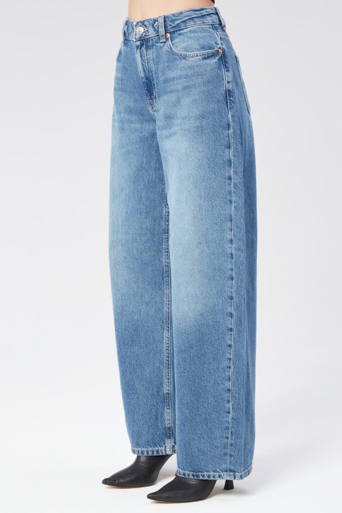 VALERIE TAYLOR Kadın Normal Bel Regular Fit Bol Paça Jean Pantolon 2405897