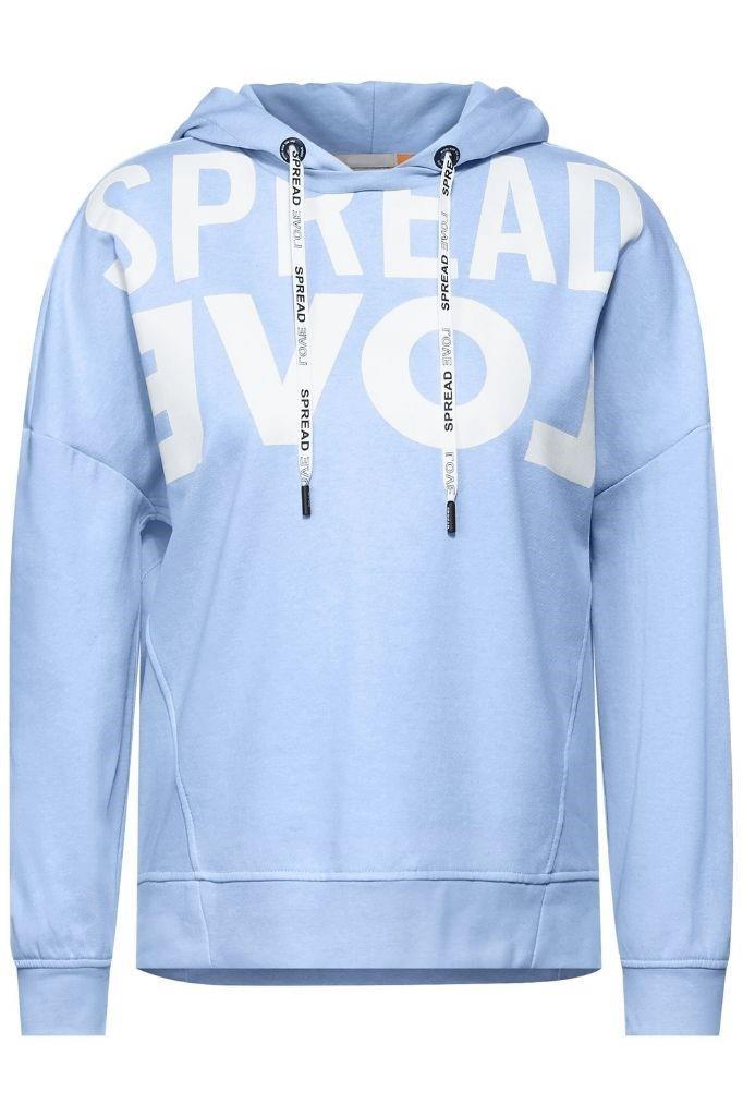 VALERIE TAYLOR Kadın Regular Fit Kapüşonlu Mavi Sweatshirt 2405977