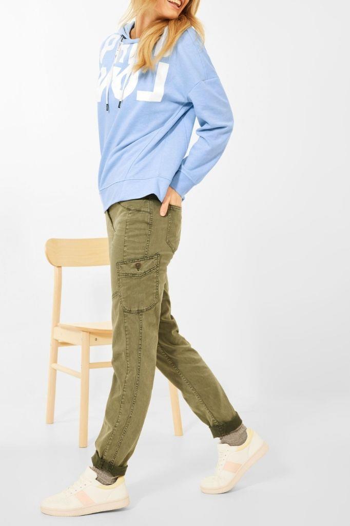 VALERIE TAYLOR Kadın Regular Fit Kapüşonlu Mavi Sweatshirt 2405977
