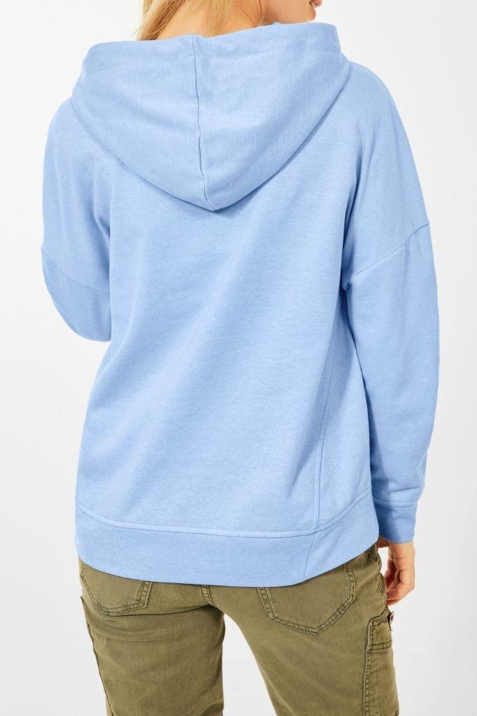 VALERIE TAYLOR Kadın Regular Fit Kapüşonlu Mavi Sweatshirt 2405977