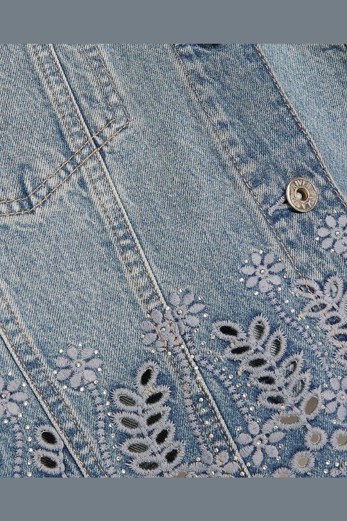 VALERIE TAYLOR Kadın Regular Fit Taş İşlemeli Jean Ceket 2405831