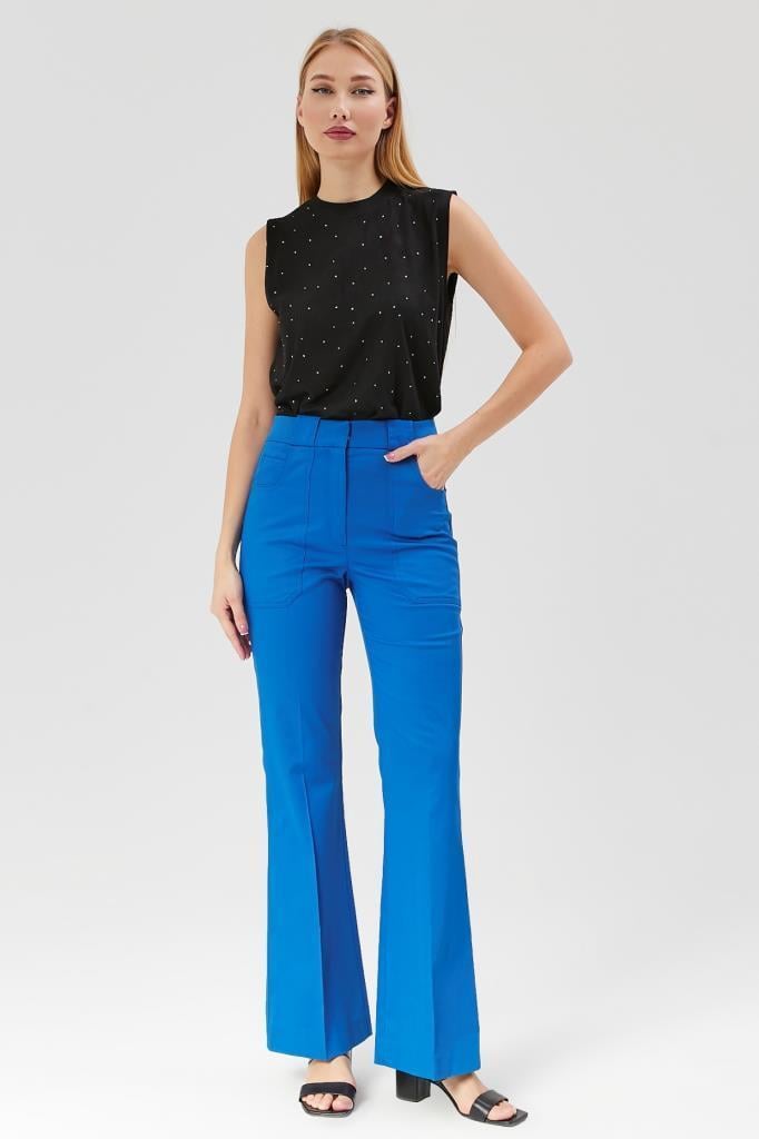 VALERIE TAYLOR Kadın Yüksek Bel İspanyol Paça Kumaş Pantolon 2405670