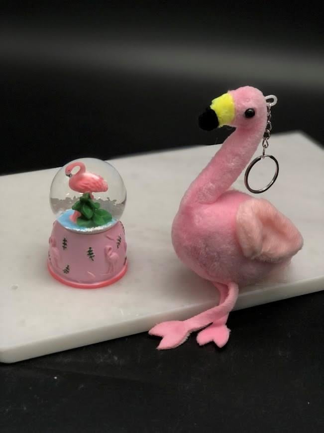 14 Şubat Sevgililer Günü Hediyesi Flamingo Anahtarlık Flamingo Küre