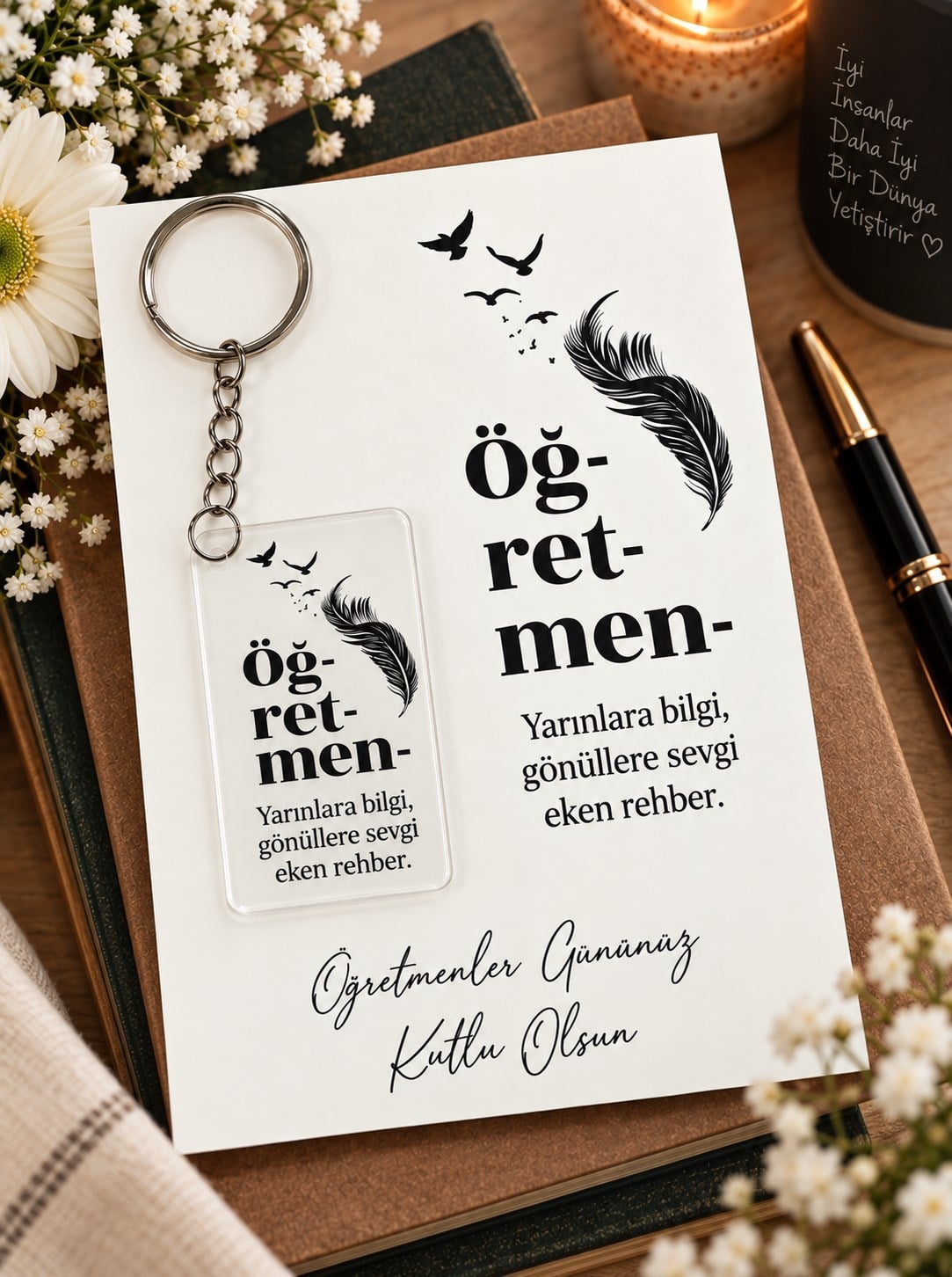 Öğretmenler günü hediyesi  5 Adet Anahtarlık 24 Kasım Öğretmenime Hediye