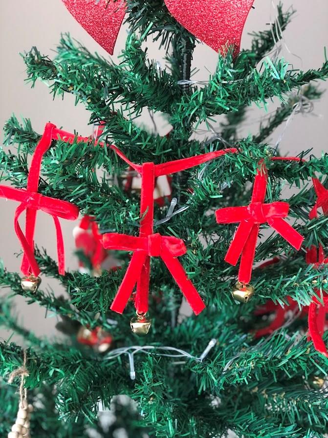 Yeni yıl Kadife Kurdele Gold Zilli Zincir Noel Çam Ağaç Süsü ev dekoru yeni yıl