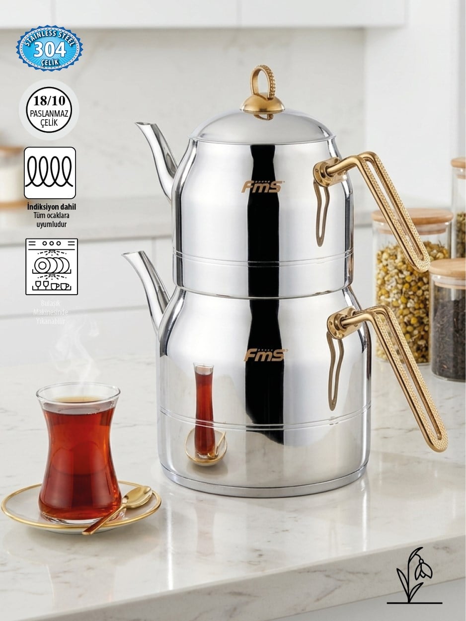 | Daisy Gold Jumbo Boy 18/10 Paslanmaz Çelik Çaydanlık | İndüksiyon Taban | 2,00 L + 4,00 L |