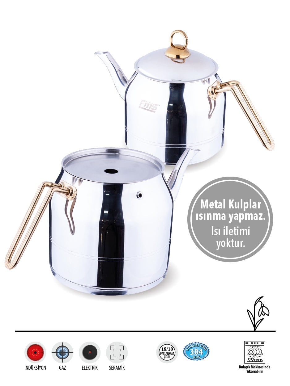 | Daisy Gold Jumbo Boy 18/10 Paslanmaz Çelik Çaydanlık | İndüksiyon Taban | 2,00 L + 4,00 L |