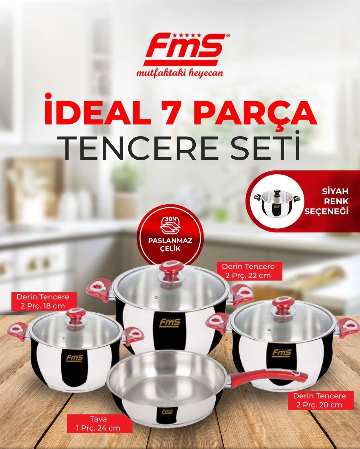 FMS 3+1 İDEAL TENCERE SET KIRMIZI