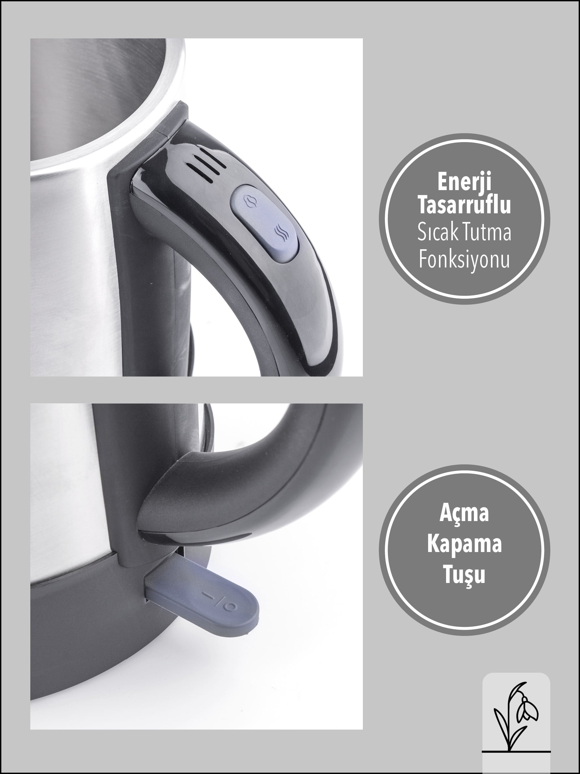 FMS ALAÇATI ELEKTRİKLİ ÇAYCI İNOX 