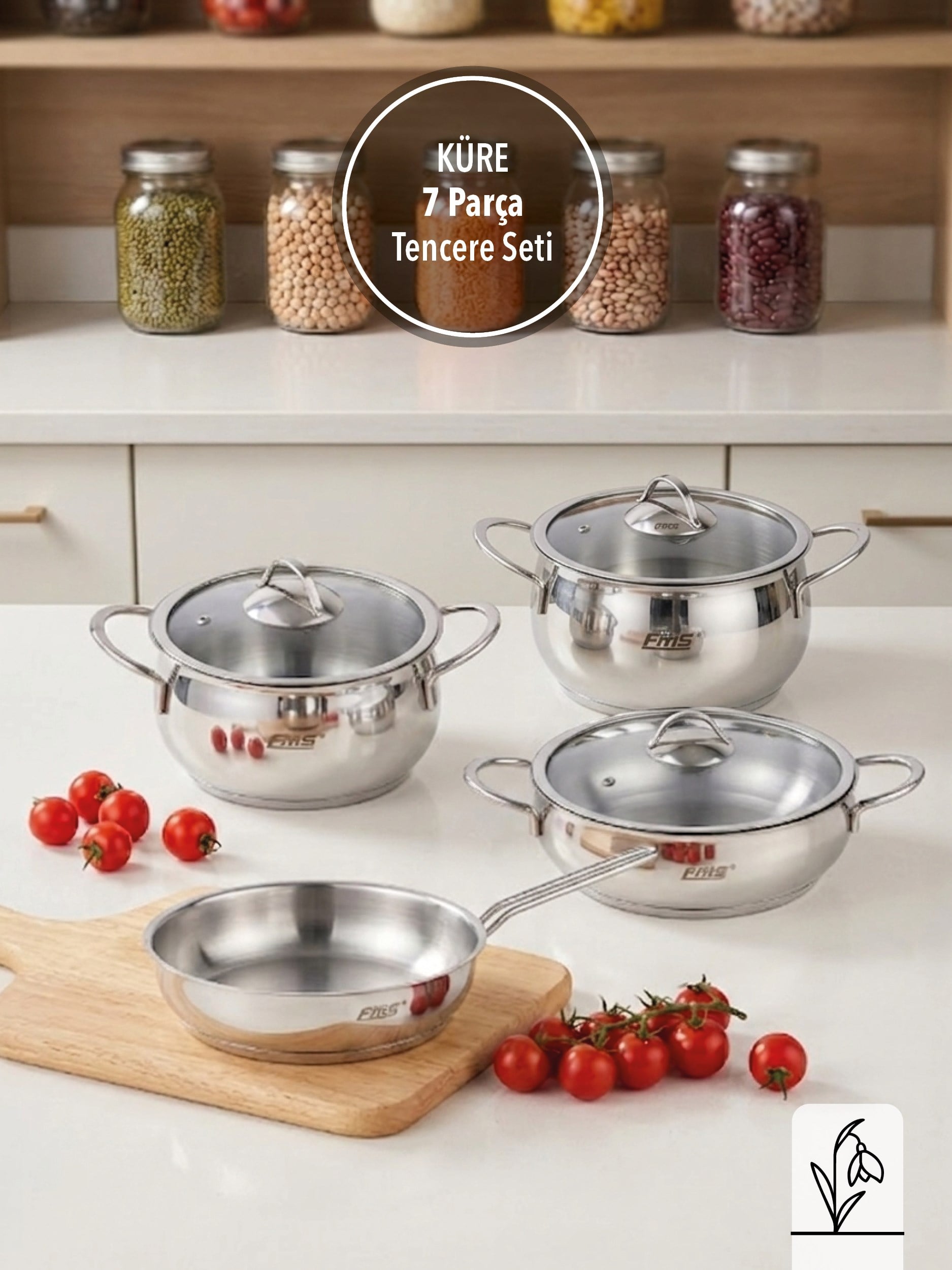 FMS ÇELİK KÜRE TENCERE SET 7 PRÇ 
