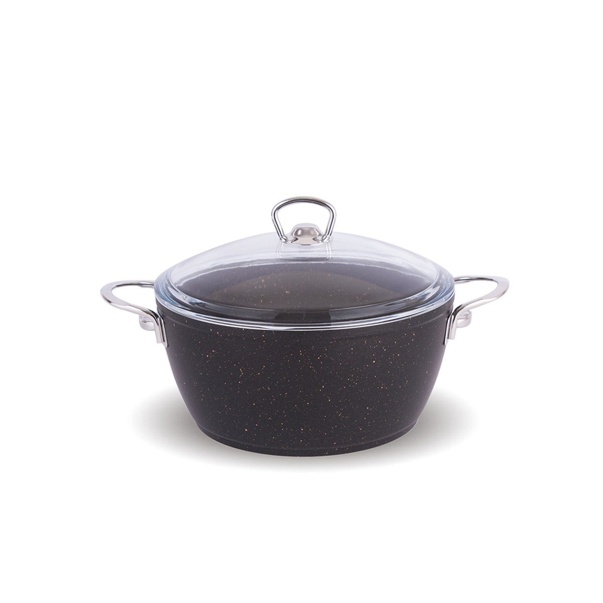 FMS GRANİT DERİN TENCERE 24 CM SİYAH METAL SAP