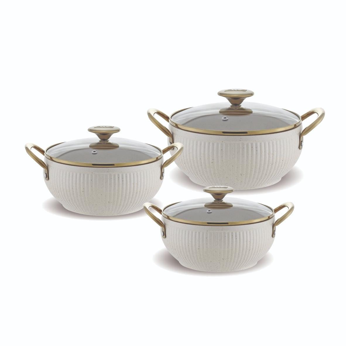 FMS GRANİT MERCAN 3 LÜ GÜVEÇ SET BEJ